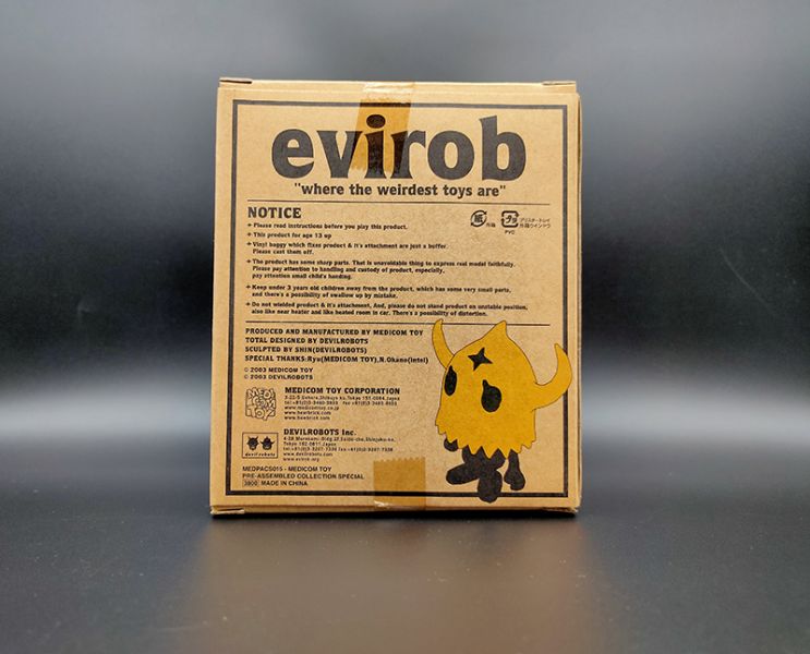 MEDICOM TOY evirob 牛角人 DEVILROBOTS 軍團新兵 黃頭黑身 WCC16紀念 300體限定 中古品-S級 