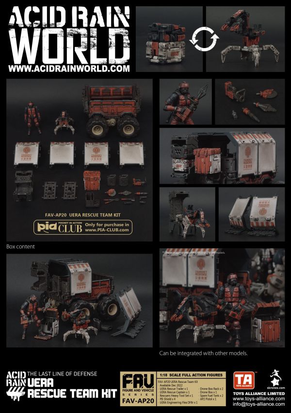 酸雨戰爭 FAV-AP20 UERA Rescue Team Kit / 國援救援隊套裝 酸雨戰爭,FAV-AP20,UERA,Rescue,Team,Kit,國援救援隊套裝,酸雨戰爭,劉斯傑,TOYS ALLIANCE ACID RAIN Preorder,可動公仔,酸雨,設計師公仔,遊戲,酸雨戰爭現貨,酸雨戰爭公鹿小隊,酸雨戰爭動畫,酸雨戰爭購買,酸雨戰爭介紹,酸雨戰爭wiki,香港設計師