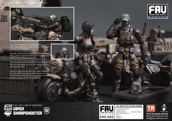 酸雨戰爭 FAV-A35 Viper Sharpshooter 蝮蛇神槍手 酸雨戰爭,劉斯傑,TOYS ALLIANCE ACID RAIN Preorder,可動公仔,酸雨,設計師公仔,遊戲,酸雨戰爭現貨,酸雨戰爭公鹿小隊,酸雨戰爭動畫,酸雨戰爭購買,酸雨戰爭介紹,酸雨戰爭wiki,香港設計師,蝮蛇神槍手,FAV-A35