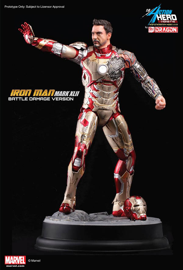 Dragon Model #38118 鋼鐵人3 Mark 42 雕像戰損 