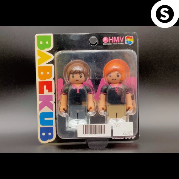 MEDICOM TOY BABEKUB  100% HMV 限定 BOY & GIRL 制服 男孩 女孩 吊卡 中古品-S級 