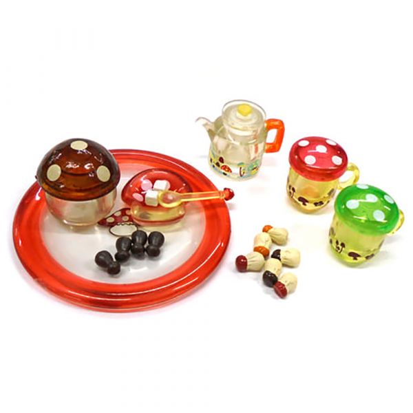 MEGAHOUSE 袖珍 來自森林的茶具 單售 5號 蘑菇 多彩 茶具 透明 異色 食玩 盒玩 中古品-B級 