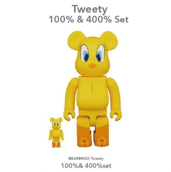 BE@RBRICK 100%&400% set TWEETY Be@rbrick,庫柏力克,BEARBICK,藝術家,TWEETY,聯名熊