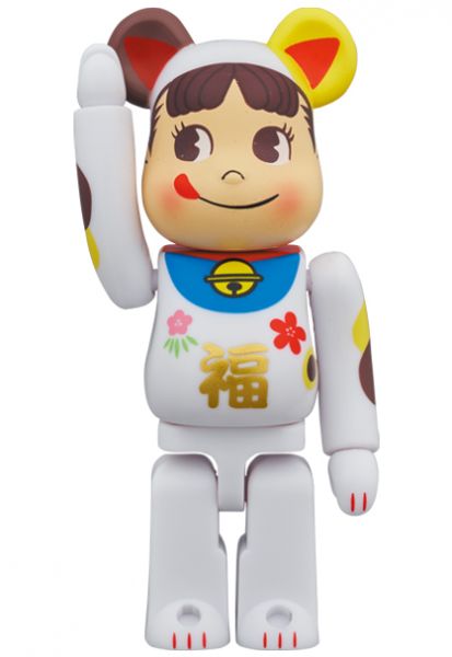 庫柏力克熊 BE@RBRICK 100%&400% set 不二家 牛奶妹招財貓 (白) 