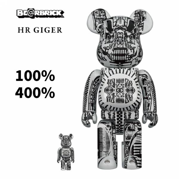 庫柏力克熊 BE@RBRICK 100%&400% H.R.GIGER WHITE CHROME Ver 珍珠白 