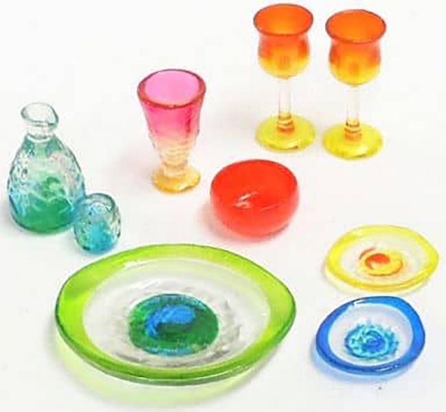 RE-MENT 袖珍系列 夢幻食器 餐具 單售 3號 琉球玻璃 食玩 盒玩 中古品-A級 