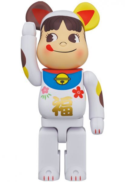 庫柏力克熊 BE@RBRICK 100%&400% set 不二家 牛奶妹招財貓 (白) 