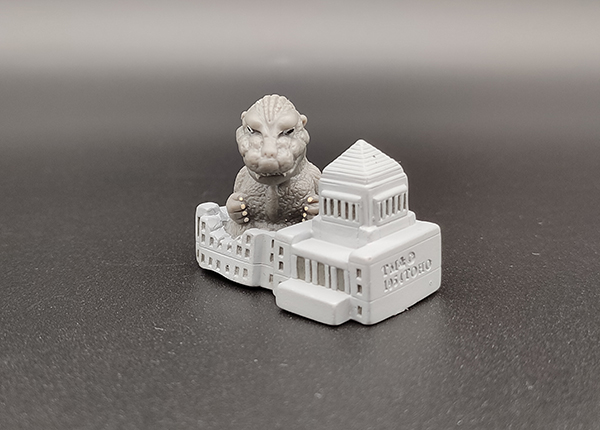 BANDAI 怪獸王俱樂部 哥吉拉 指偶 -初代 哥吉拉 與國會議事堂 1954年 中古品-C級 