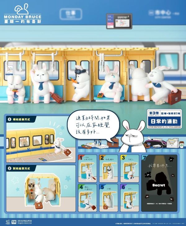 【TOYS ALLIANCE】Monday BRUCE MBR-A03 星期一的布魯斯 第三彈 (日常的通勤)一中盒6入 