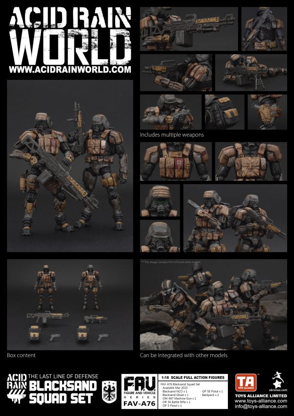 酸雨戰爭 FAV-A76  黑沙部隊套裝 / Blacksand Squad Set /黒砂組セット 酸雨戰爭,FAV-A76,Blacksand Squad Set,黑沙部隊套裝 ,黒砂組セット,酸雨預購