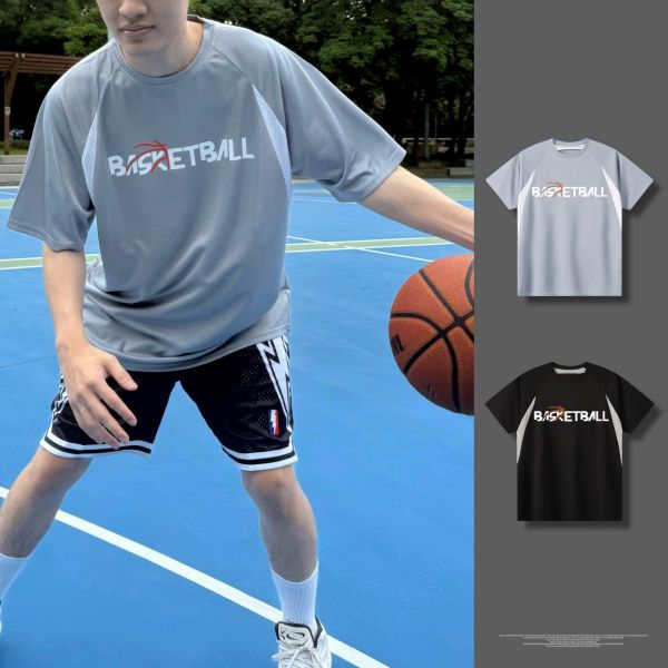 BASKETBALL 拼接透氣短T 