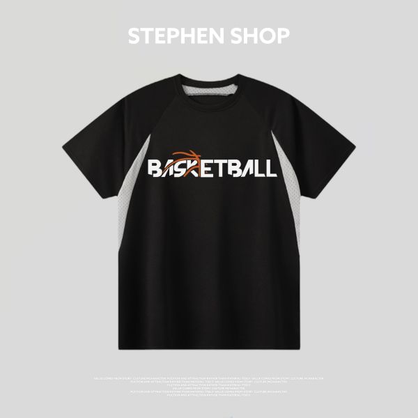 BASKETBALL 拼接透氣短T 