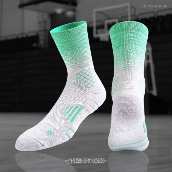 籃球毛巾底漸變襪 