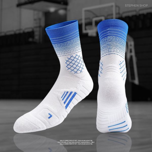 籃球毛巾底漸變襪 