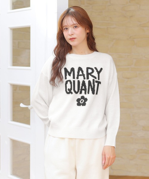 日本MARY QUANT 紅色彩繪Logo針織套頭衫（針織衫/毛衣） 日本MARY QUANT 紅色彩繪Logo針織套頭衫（針織衫/毛衣）