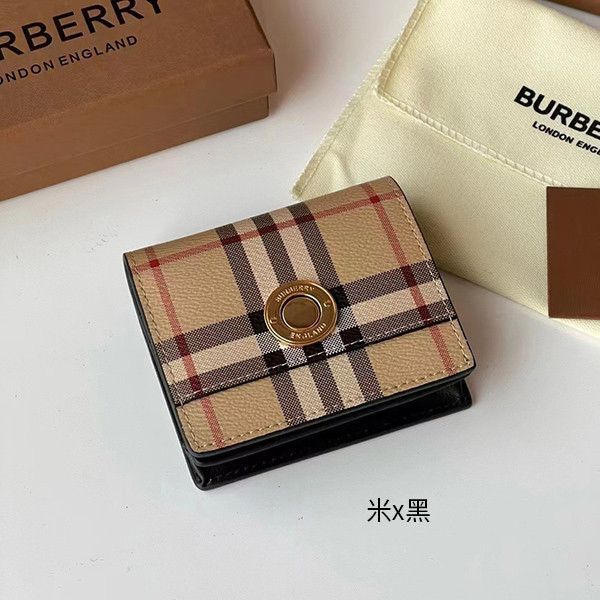 BURBERRY 格紋雙折短夾(共二色) BURBERRY,格紋,短夾