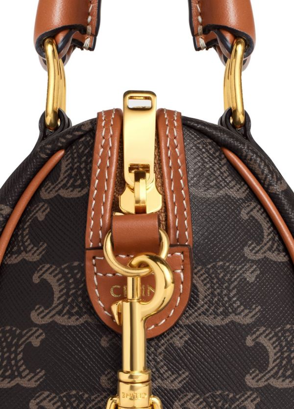 日本 CELINE Triomphe 帆布 MINI BOSTON 標誌印花小號波士頓包 日本 CELINE Triomphe 帆布 MINI BOSTON 標誌印花小號波士頓包