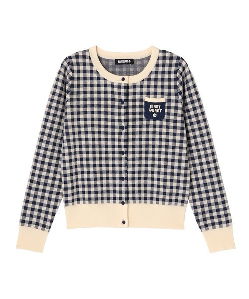 日本MARY QUANT 復古Logo雙色開襟衫 日本MARY QUANT 復古Logo雙色開襟衫