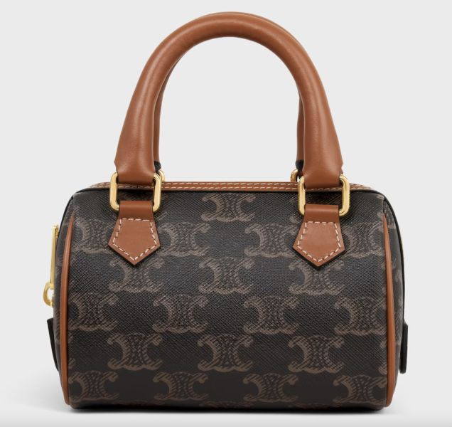 日本 CELINE Triomphe 帆布 MINI BOSTON 標誌印花迷你波士頓包 日本 CELINE Triomphe 帆布 MINI BOSTON 標誌印花迷你波士頓包