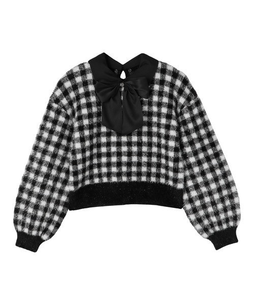 日本MARY QUANT亮片絲帶毛絨套頭衫 日本MARY QUANT亮片絲帶毛絨套頭衫