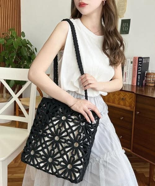日本 花花編織tote bag 日本 花花編織tote bag