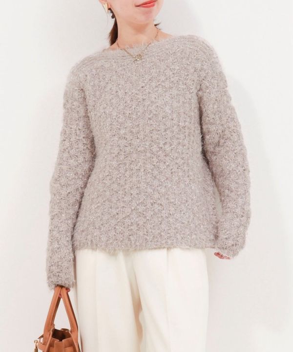 日本NOLLEY'S MALL 拉美花羽毛商城2WAY領套頭針織衫 日本NOLLEY'S MALL 拉美花羽毛商城2WAY領套頭針織衫