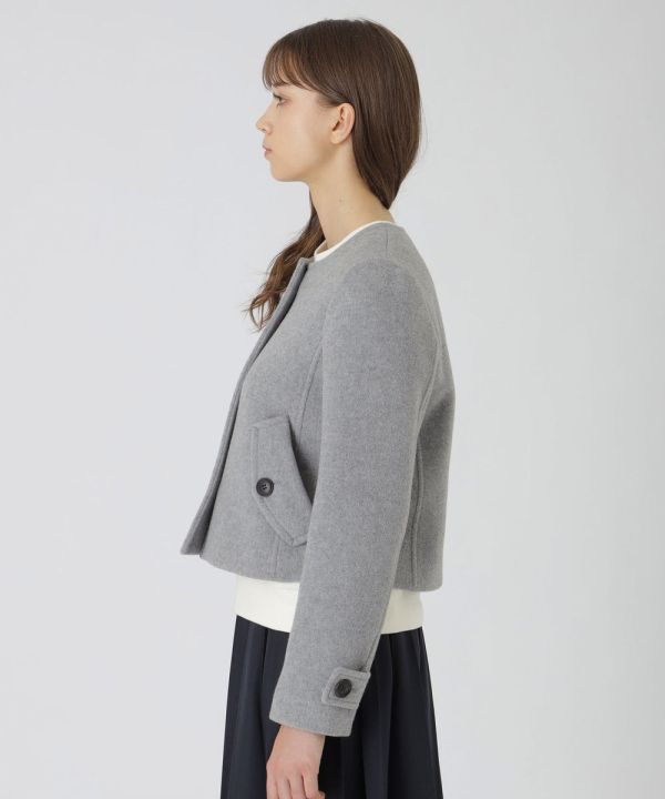 日本 BLUE LABEL 精美雙層海狸皮無領夾克 日本 BLUE LABEL 精美雙層海狸皮無領夾克