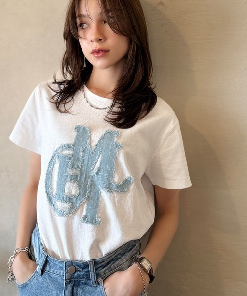 日本 mily bilet 牛仔流蘇貼片T恤 日本 mily bilet 牛仔流蘇貼片T恤