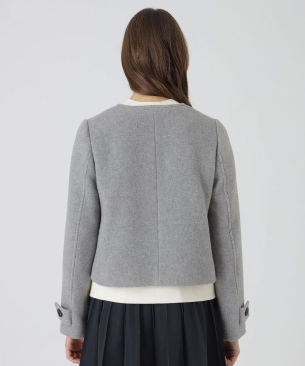 日本 BLUE LABEL 精美雙層海狸皮無領夾克 日本 BLUE LABEL 精美雙層海狸皮無領夾克