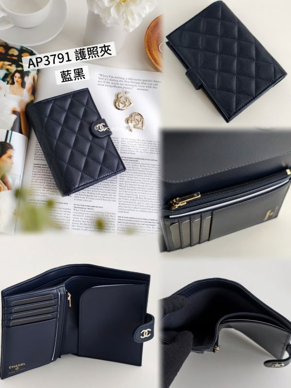 日本 CHANEL 香奈兒 經典雙C LOGO菱格粒紋牛皮多夾層護照夾 日本 CHANEL 香奈兒 經典雙C LOGO菱格粒紋牛皮多夾層護照夾