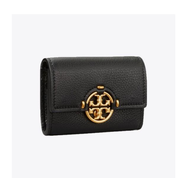 Tory Burch Miller荔枝紋牛皮迷你翻蓋短夾 TB包