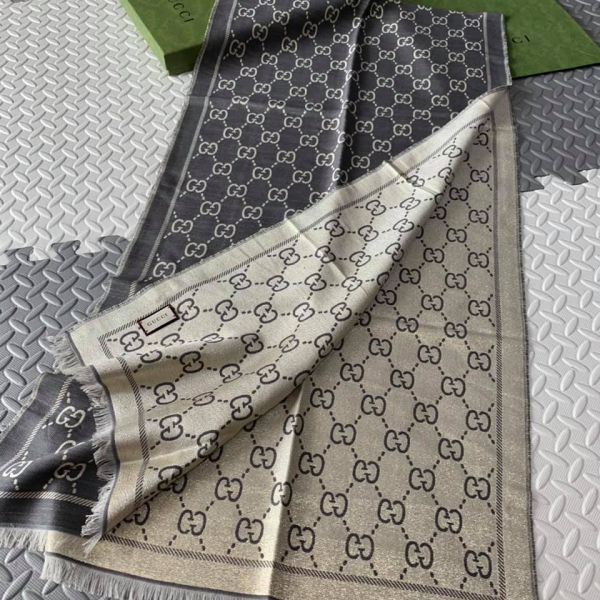 超值代購-GUCCI 經典鑲金絲披肩圍巾(售價已折) GUCCI ,羊毛,大方巾,圍巾