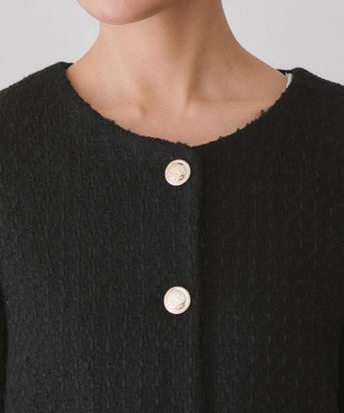 日本 小香風混色粗花呢 金釦外套 日本 小香風混色粗花呢 金釦外套