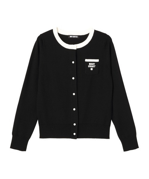 日本MARY QUANT 復古Logo雙色開襟衫 日本MARY QUANT 復古Logo雙色開襟衫