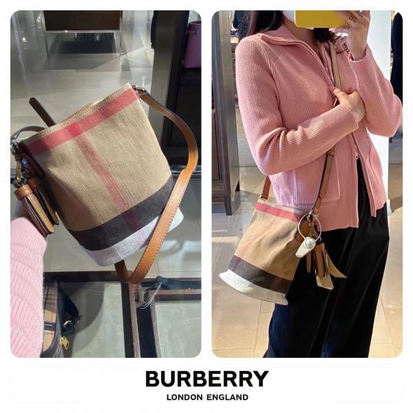 BURBERRY經典流蘇水桶包(小)附小包(售價已折) 日本代購,BURBERRY,肩背包