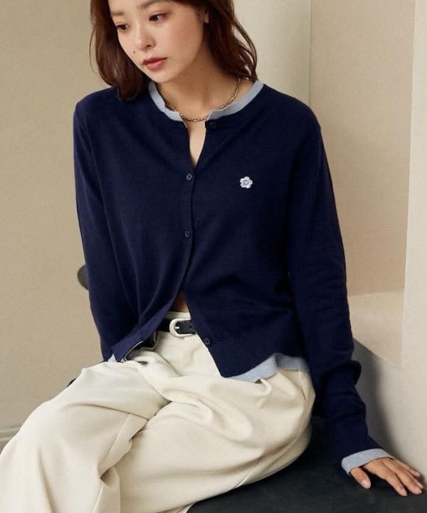 日本New 2025A/W items MARY QUANT bi-colour cardigan罩衫外套 日本New 2025A/W items MARY QUANT bi-colour cardigan罩衫外套