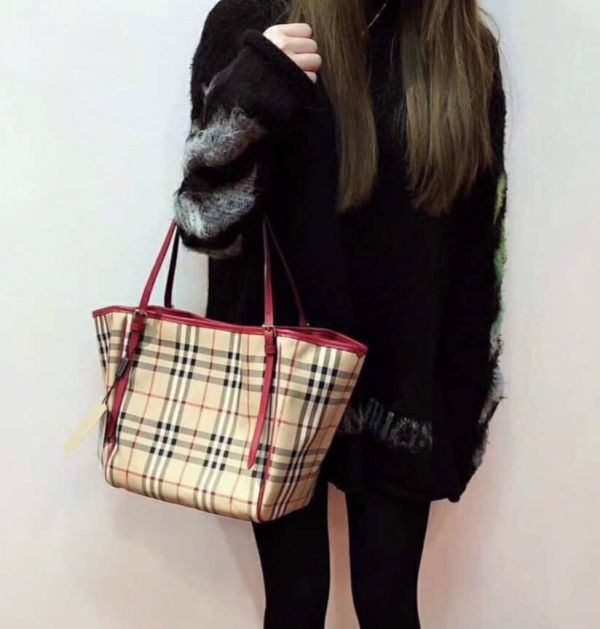 BURBERRY經典格紋戰馬可變型配色托特包 日本代購,BURBERRY,2way