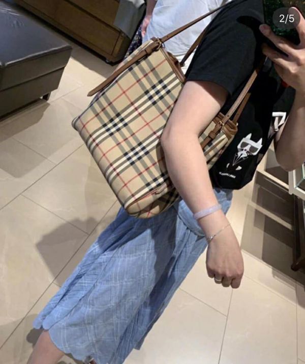 BURBERRY經典格紋戰馬可變型配色托特包 日本代購,BURBERRY,2way