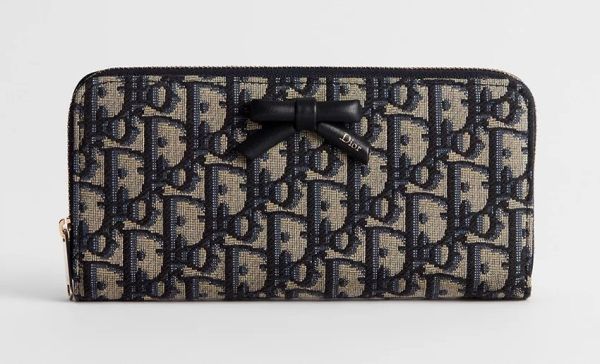 Dior 蝴蝶結薄款拉鍊長夾(售價已折) Dior 蝴蝶結薄款拉鍊長夾