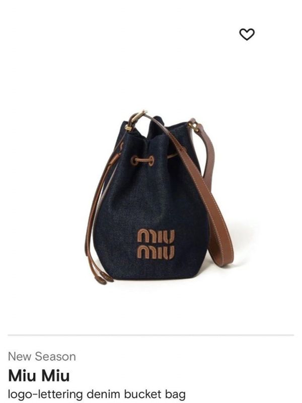 Miu Miu 丹寧牛仔配皮水桶包 Miu Miu 丹寧牛仔配皮水桶包