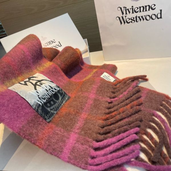 日本Vivienne Westwood 格紋毛海圍巾 日本Vivienne Westwood 格紋毛海圍巾