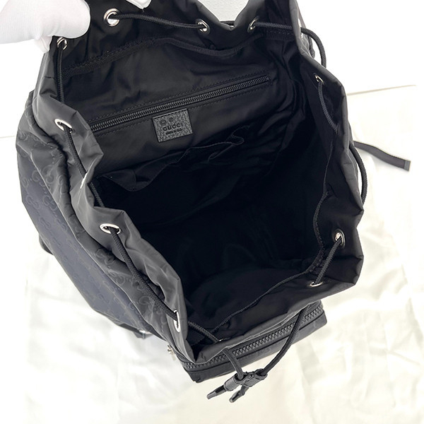 GUCCI outlet 雙G LOGO尼龍翻蓋束口後背包 GUCCI,尼龍,束口,後背包