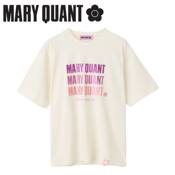 MARY QUANT 印刷粉色字T卹 香草白 MARY QUANT 印刷粉色字T卹 香草白
