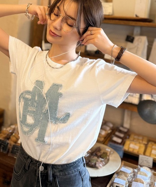 日本 mily bilet 牛仔流蘇貼片T恤 日本 mily bilet 牛仔流蘇貼片T恤