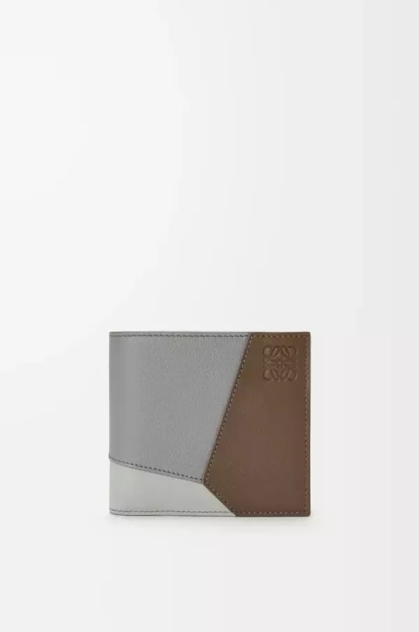 日本限定 LOEWE 經典小牛皮拼圖式撞色對折錢包 日本限定 LOEWE 經典小牛皮拼圖式撞色對折錢包