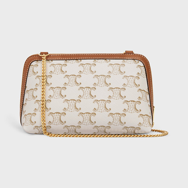 CELINE TRIOMPHE 羊皮飾邊鍊帶老花包 CELINE,TRIOMPHE,羊皮,老花包