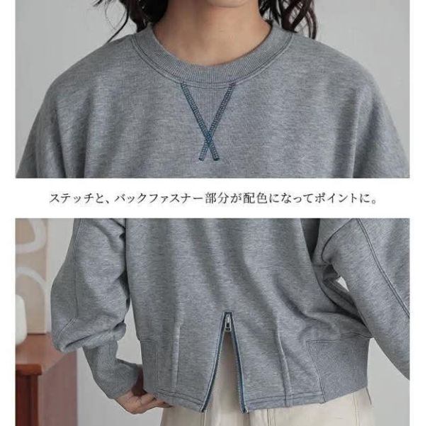 日本 後拉錬配色鏠線設計衞衣 日本 後拉錬配色鏠線設計衞衣