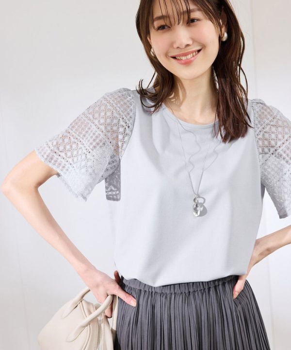 日本 ROPÉ PICNIC防紫外線 涼感 Cutee 蕾絲喇叭袖上衣 日本 ROPÉ PICNIC防紫外線 涼感 Cutee 蕾絲喇叭袖上衣