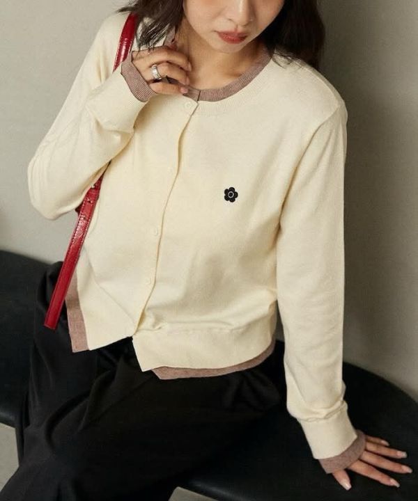 日本New 2025A/W items MARY QUANT bi-colour cardigan罩衫外套 日本New 2025A/W items MARY QUANT bi-colour cardigan罩衫外套