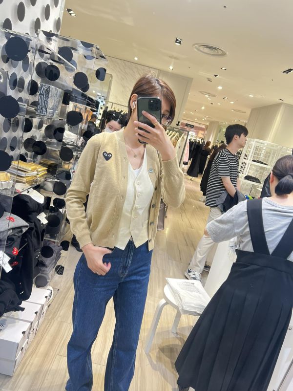 川久保玲 PLAY CDG 日本製羊毛V領開襟針織衫 川久保玲,PLAY,羊毛,V領